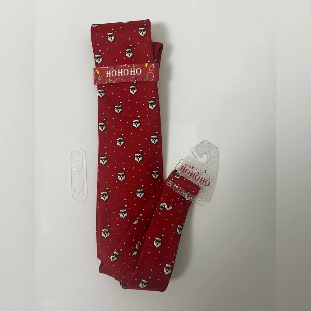 NEW Santa Claus Sunglasses‎ Holiday Red Men's Neck Tie Christmas